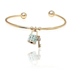 Authentic Emerald Key & Lock Bangle Gold- Plated Gateway