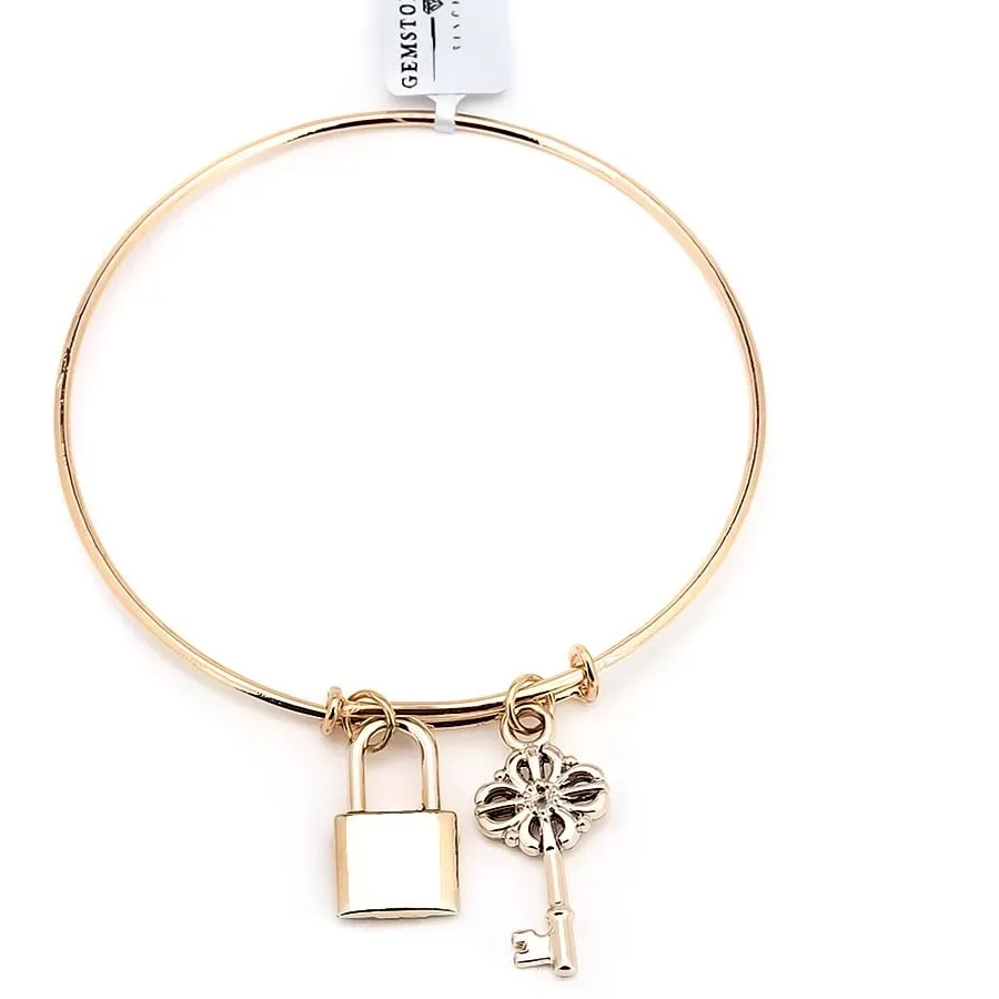 Authentic The Eternal Bond Gold- Plated Lock And Key Talisman