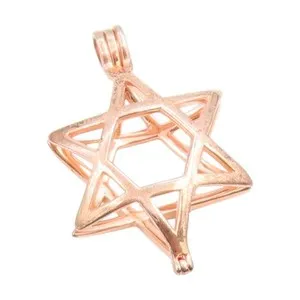 Authentic 925 Sterling Silver Vintage Pendant Gold Plated Star Of David OPENS  PT25404