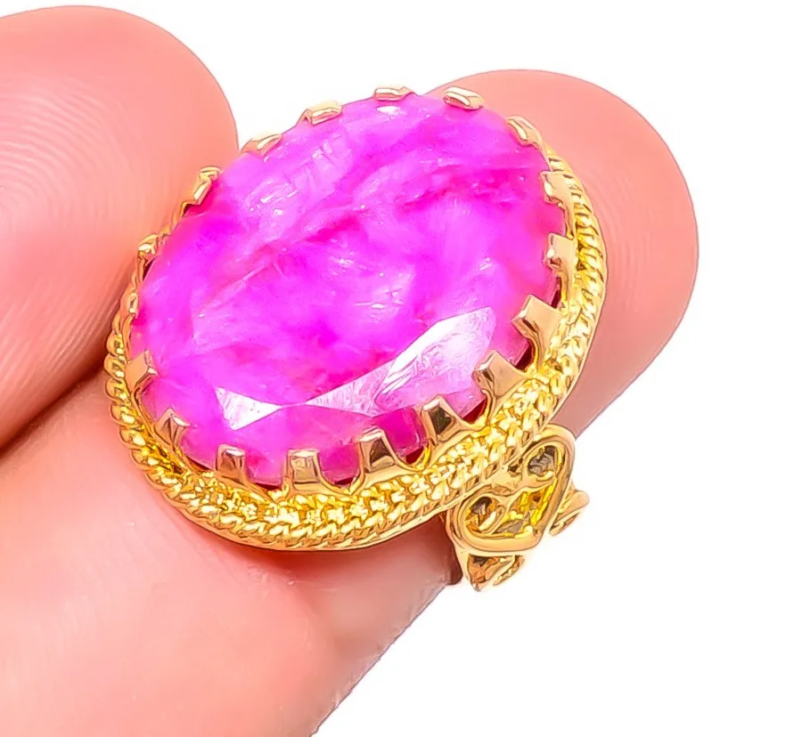 Ruby Veil Gold- Plated Talisman Ring