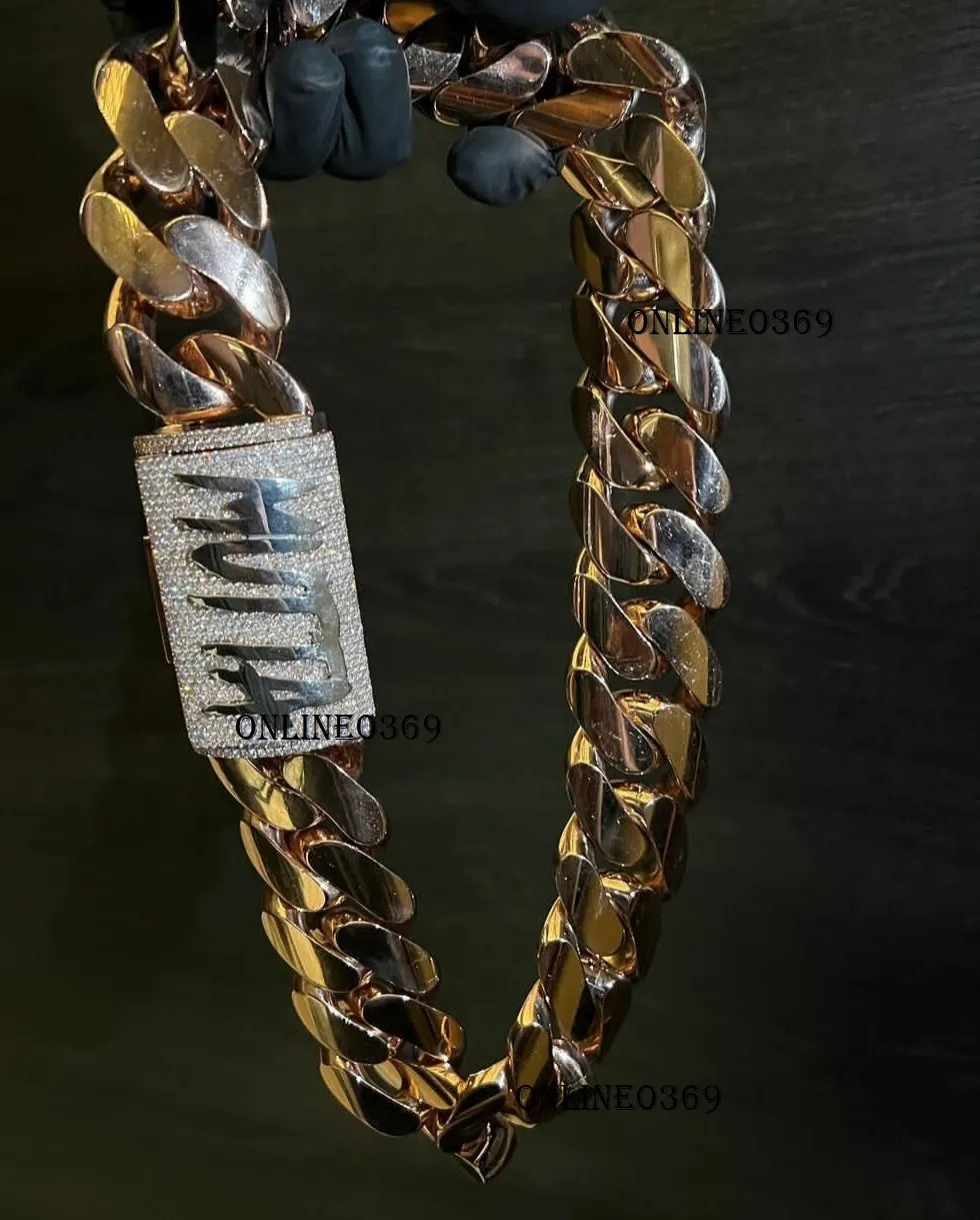 Authentic Celestial Harmony Gold Plated Vermeil Cuban Link Amulet With Radiant Moissanite