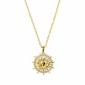 Authentic Radiant Solar Heart 14K Gold Plated Talisman