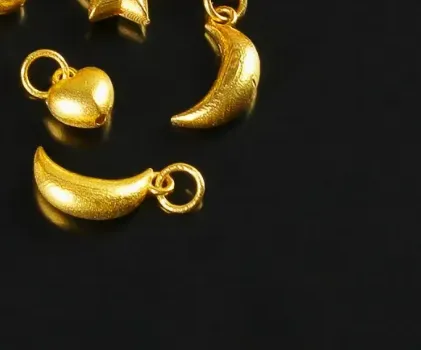 Authentic 18k real gold pendants karat gold star pendant fine gold moon charms