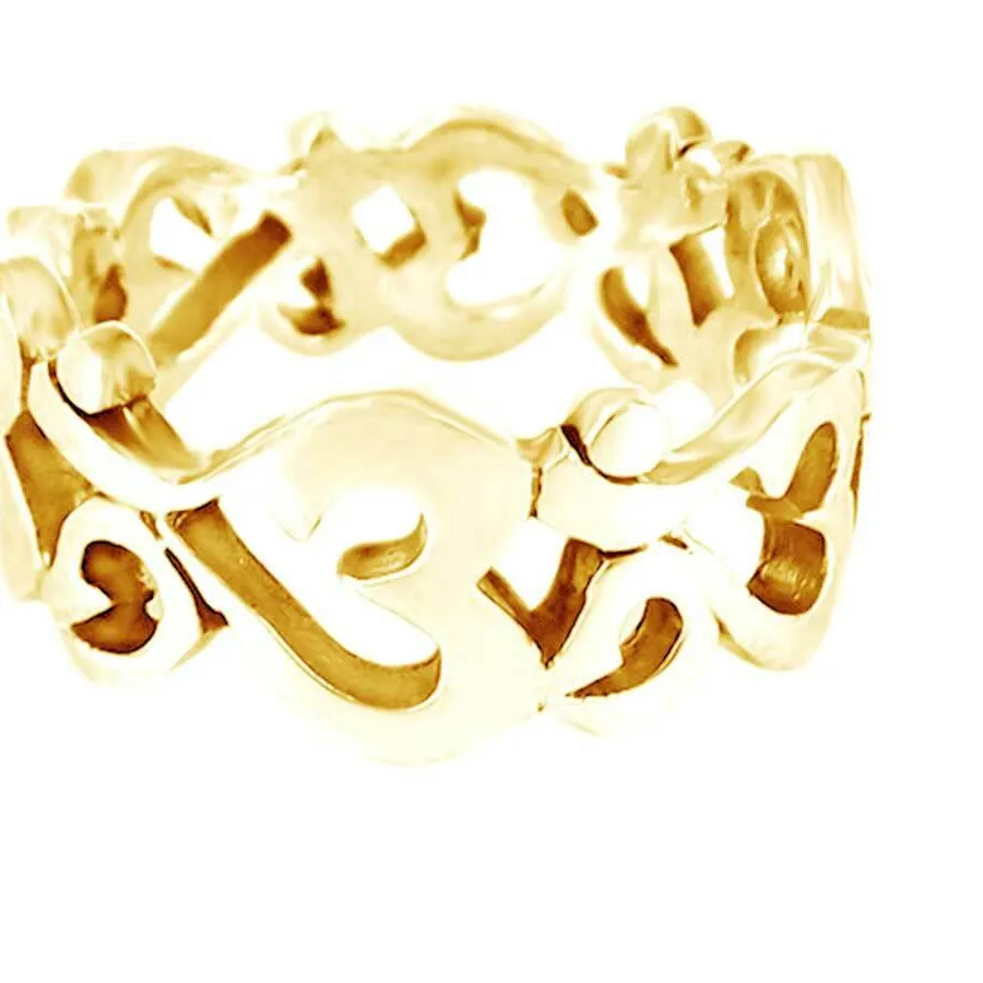 Authentic Omni Soul Aum Ring Eternal Gold Plated Whisper Of The Divine