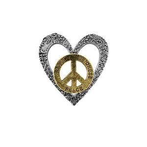 Authentic The Sacred Harmony Talisman- Gold- Plated Peace In Heart Brooch