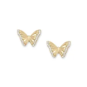 Authentic Whispers Of Transformation Gilded Butterfly Studs