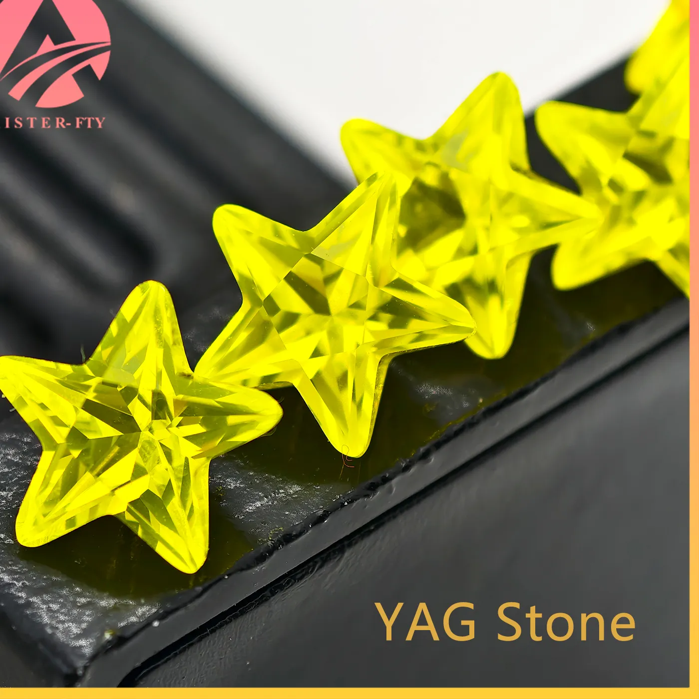 Authentic Radiant Solar Pentagram Star Cut Canary Yellow Yag Gemstone