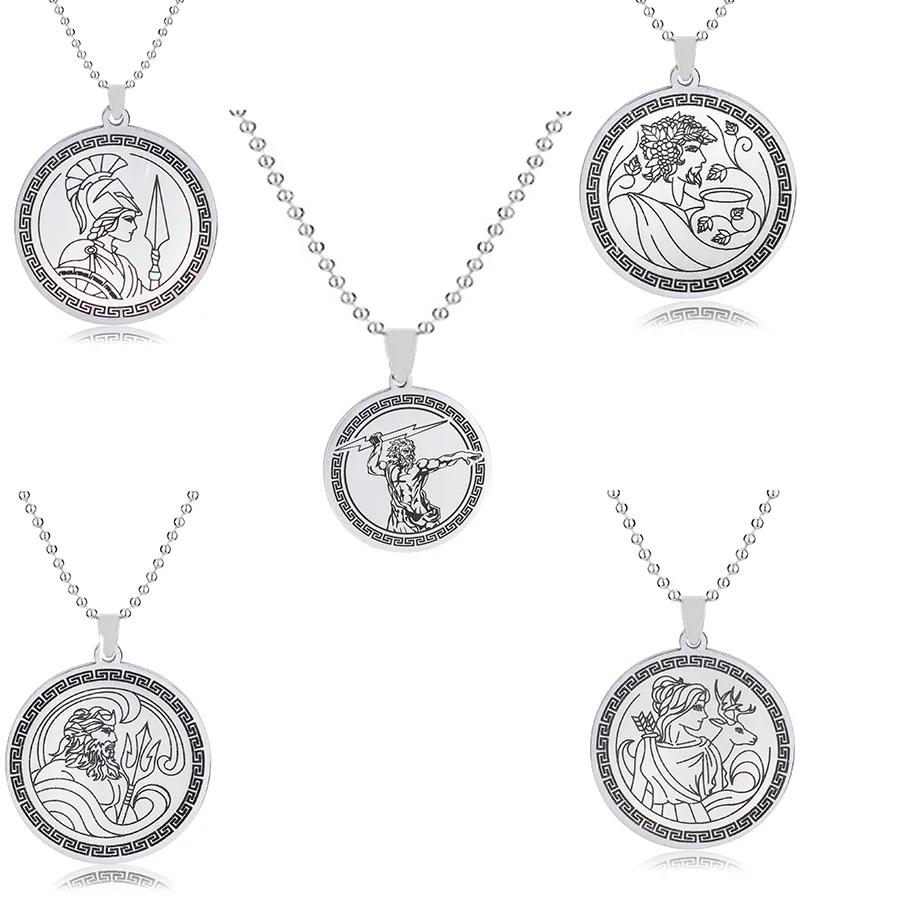 Authentic Triune Titan Pendant Zeus, Athena, Poseidon, Dionysus