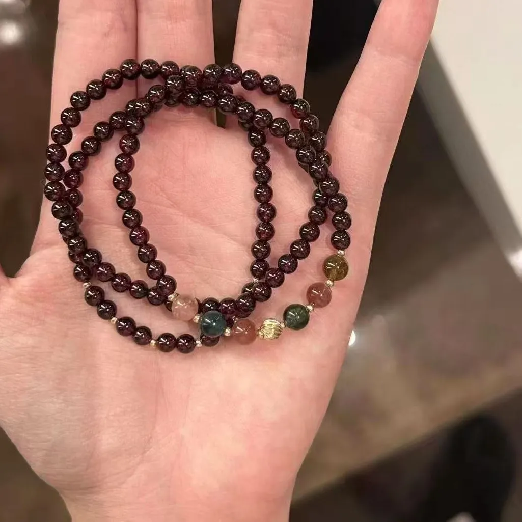 Authentic Quartz Agate Beaded Bracelet, Volcanic Rock, Tiger's Eye, Black Agate, Crystal, Yoga Healing Chakra Jewelry And