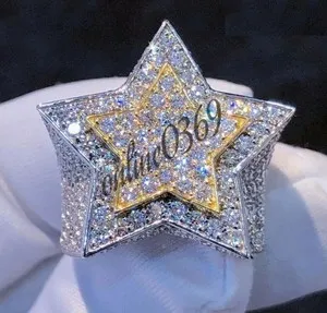 1.5 Ct Natural Vvs Cubic Zirconia Star Layered Ring White Gold Plated Silver