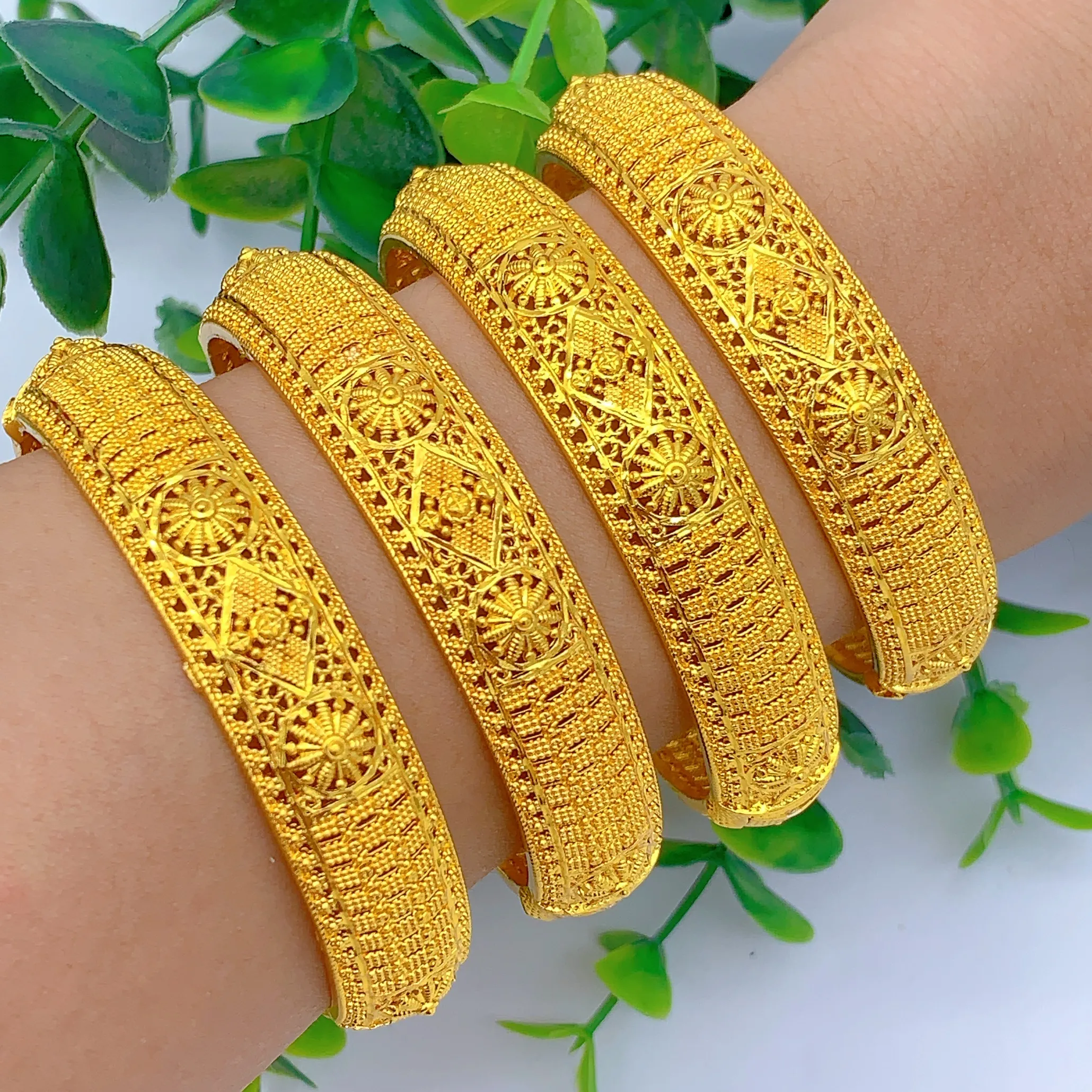 Authentic Gilded Mirage Hollowwork Ritual Bangle