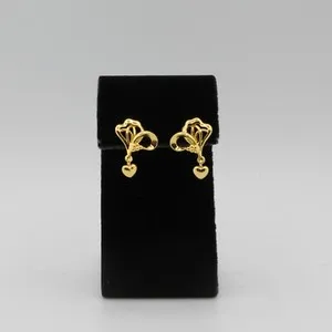 Radiant Heart Gold Plated Dangle Stud Talismans