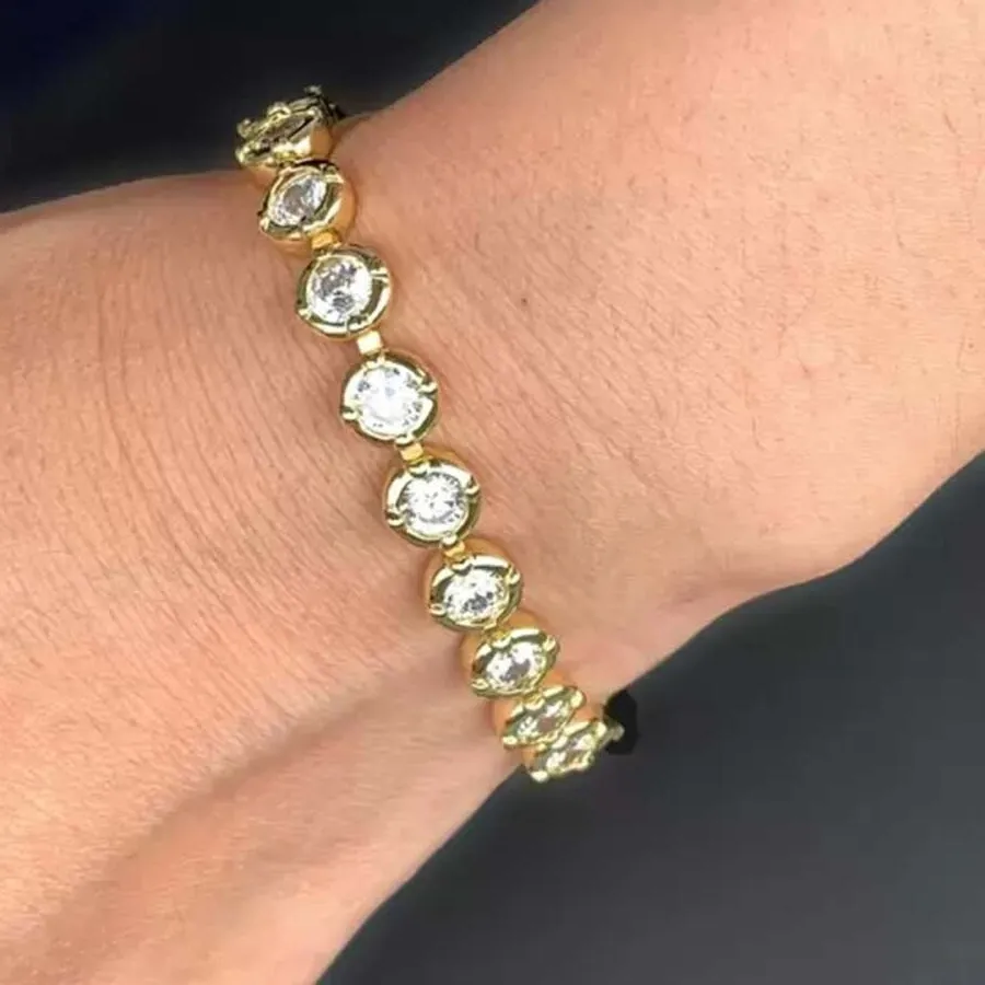 Authentic 15 Ctw Round Cut Lab Created Diamond 14K Yellow Gold Plated Tennis Bracelet