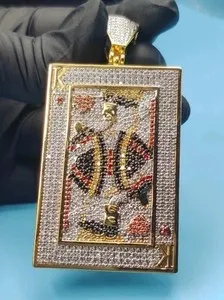Authentic Ace Card 2.30Ctw Round Cut Lab Created Diamond Pendant 14K Yellow Gold Plated