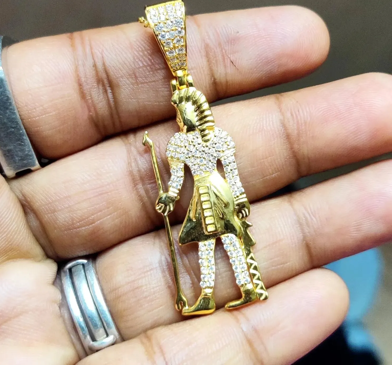 Authentic Radiant Solar Eye Egyptian God Talisman In 14K Yellow Gold Plating
