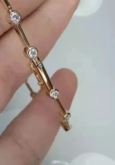 Authentic Mystical Radiance: 4 Ctw Lab-Created Diamond Tennis Bracelet in 14K Yellow Gold Plated