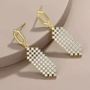 Authentic 2Ctw Round Cut Lab Created Diamond Drop/Dangle Earrings 14K Yellow Gold Plated