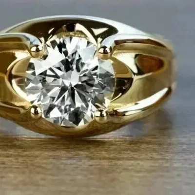 Authentic The Solar Solitaire: 14K Gold-Plated Lab Diamond Ring of Sovereignty