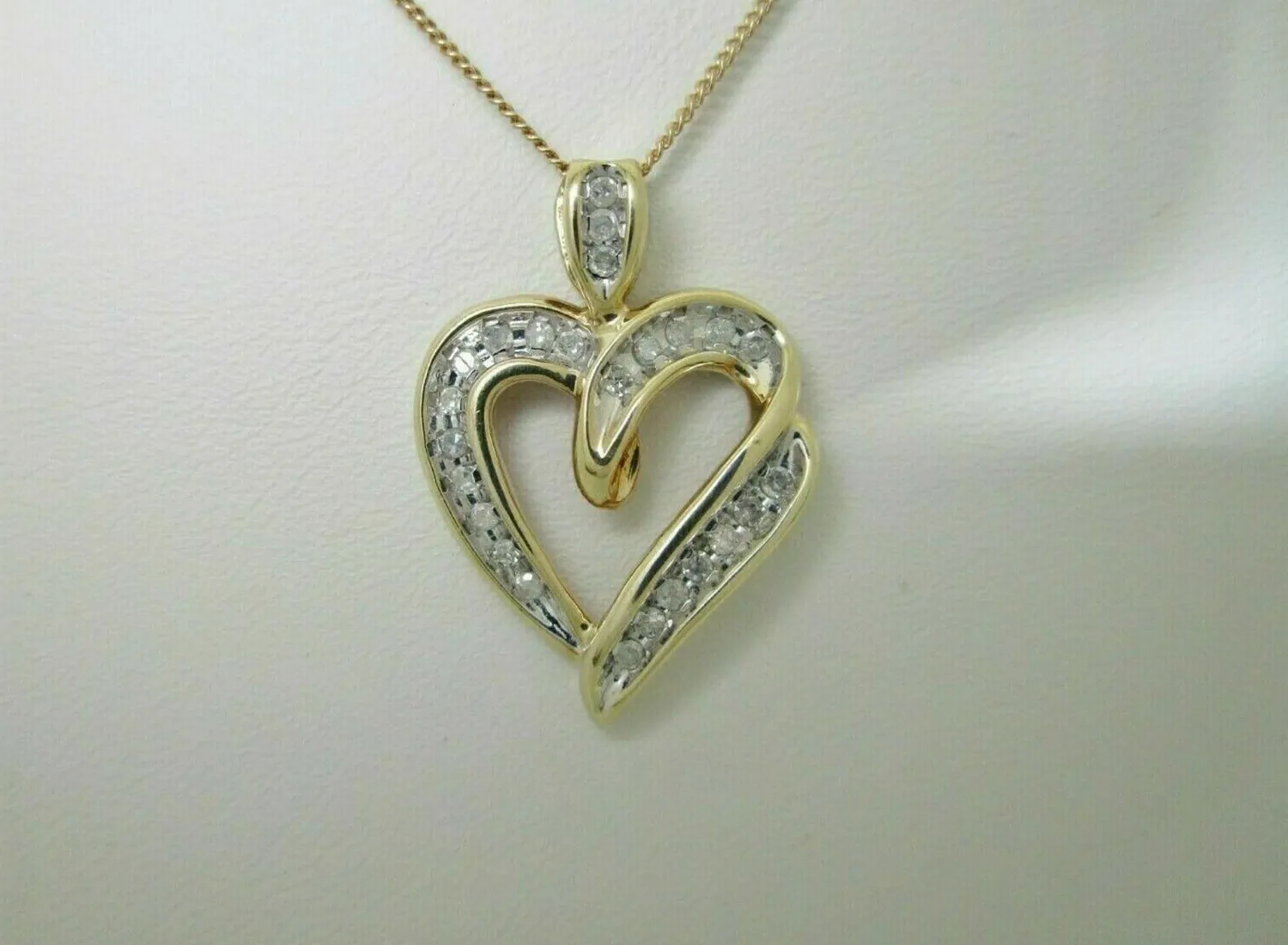 Authentic Radiant Heart of Eternity: 0.50Ctw Lab-Created Diamond Pendant in 14K Yellow Gold Plated