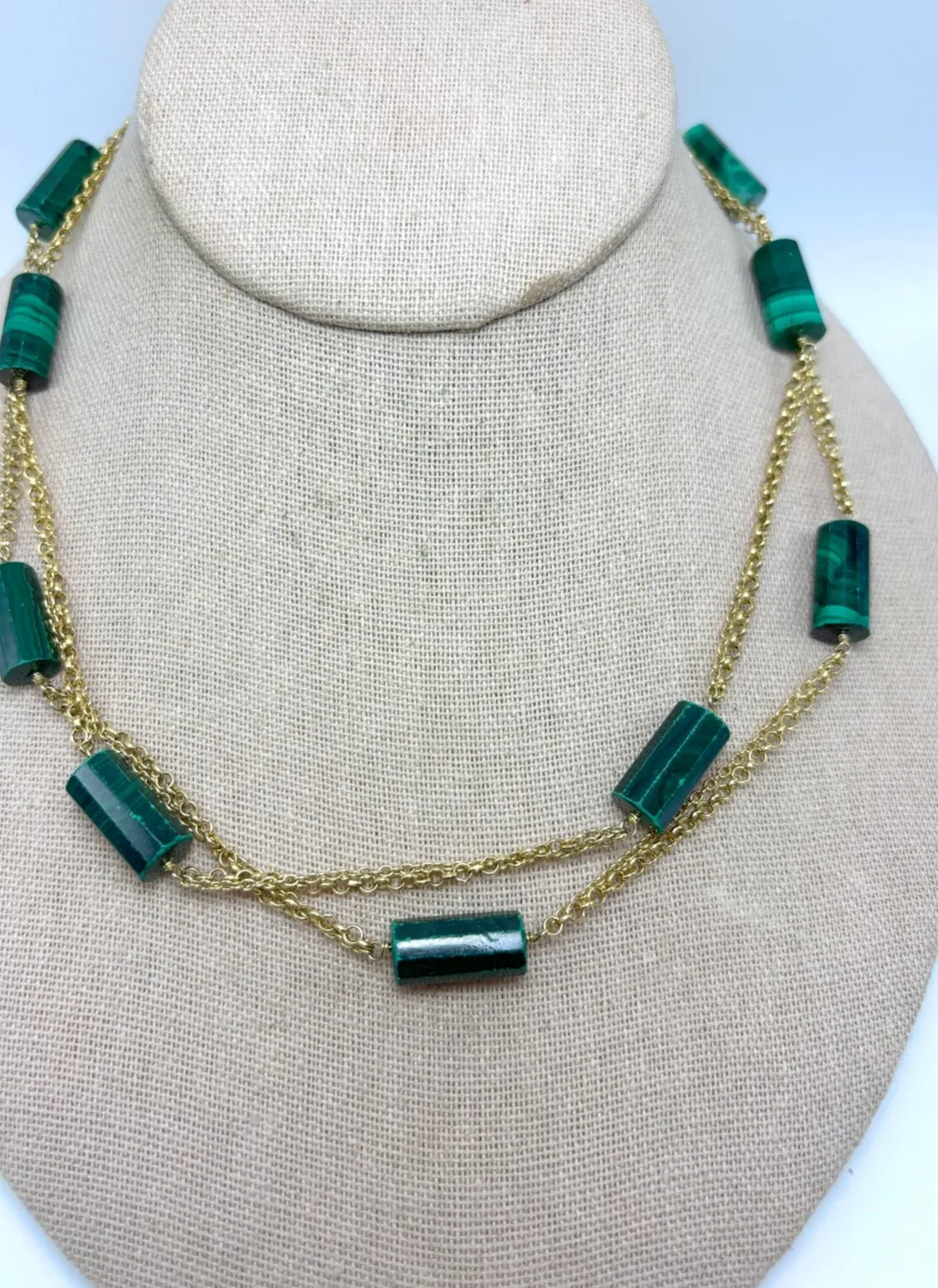 Authentic The Emerald Conduit Malachite And Gold Talismanic Necklace