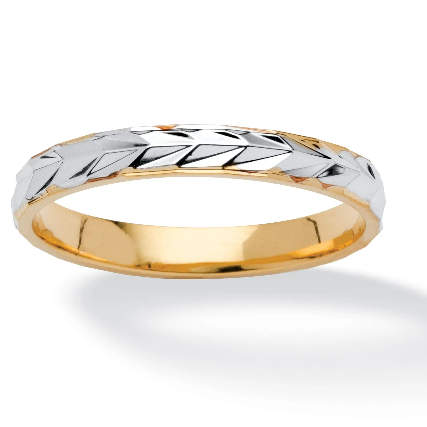 Authentic Twin‑Gold Veil: Textured Wedding Band of Sacred Vows