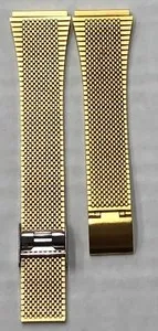 Authentic Unbranded Gold plated Stainless Steel Metal Watch Band 20mm #GPM1
