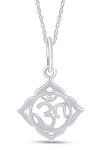 Authentic Sacred Sound Aum Prayer Sign Pendant in 925 Sterling Silver