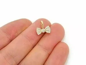 Authentic Celestial Bow Pendant 1 Ct Moissanite In Golden Harmony