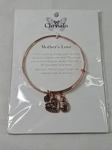 Authentic The Chrysalis Of Eternal Bond 18K Rose Gold Plated Mother's Love Expandable Bangle