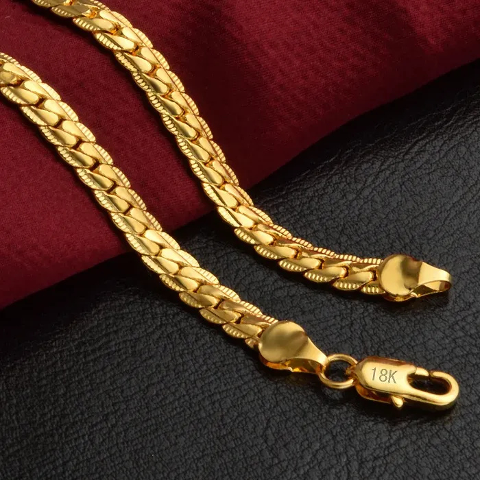 Authentic Elevate Your Essence with the 18K Gold Sideways Chain of Harmony