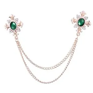 Authentic Radiant Faith Crystal Cross Tassel Chain Brooch
