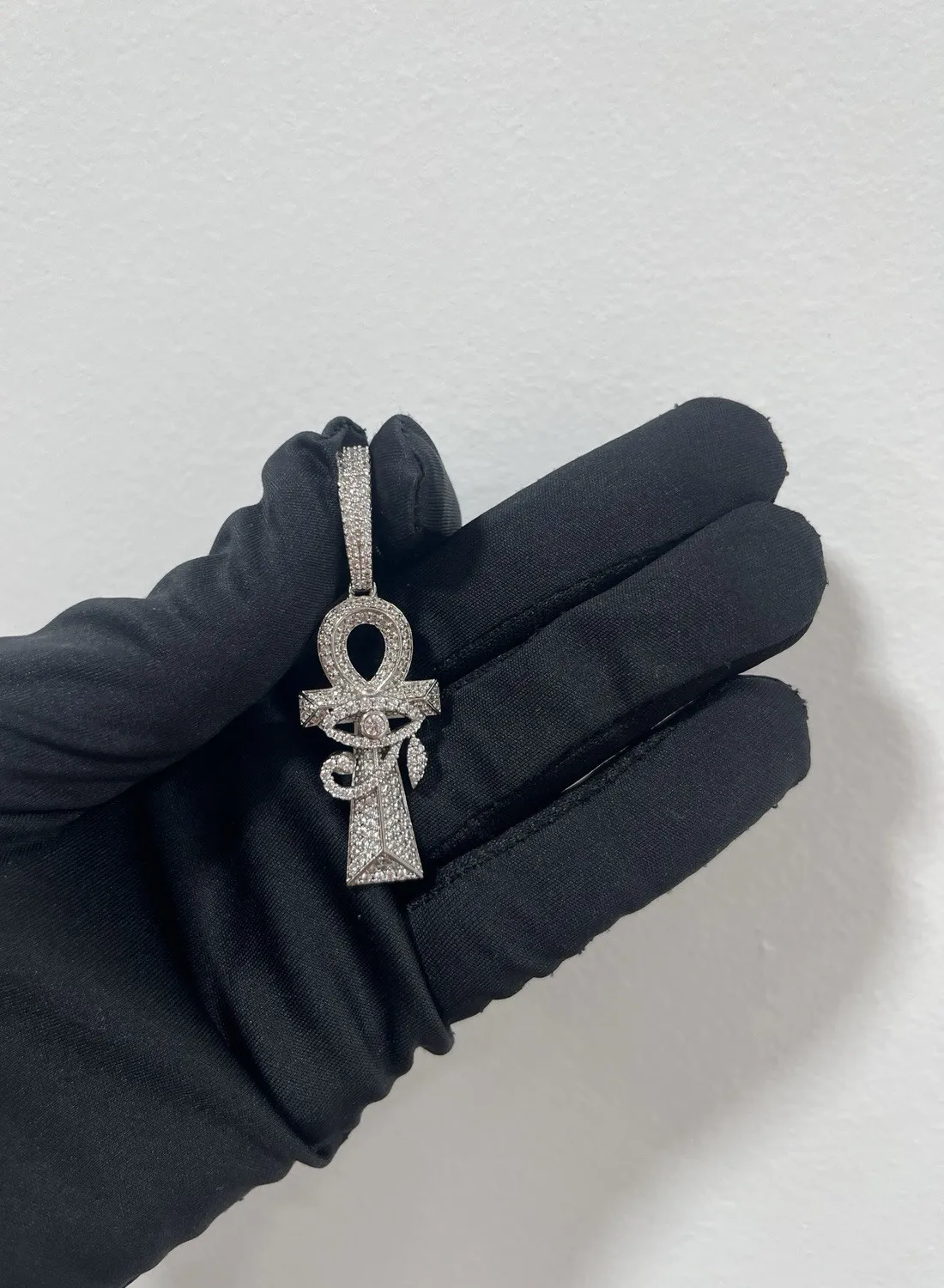 Authentic The Immortal Key Of Life White Gold Plated Ankh And Eye Of Horus Talisman