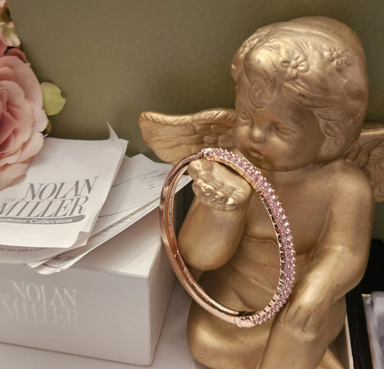 Authentic The Eternal Bloom Rose Gold Pave Hinged Talisman