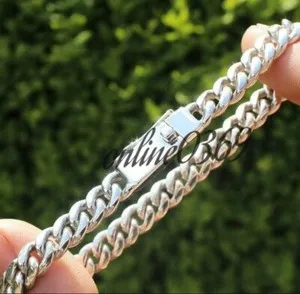 Authentic The Argent Serpent Chain 14K White Gold- Plated Cuban Link Talisman