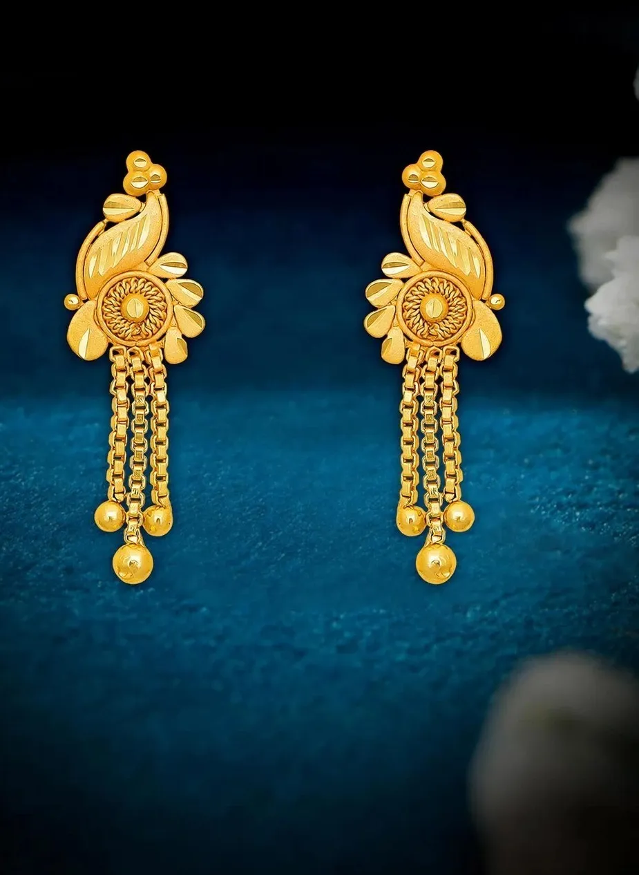 Authentic Radiant Sunlight Drops Artisanal Matte Gold- Plated Sacred Geometry Earrings