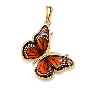 Authentic The Golden Chrysalis Monarch Butterfly Amber Talisman