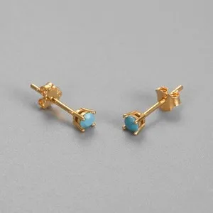 Authentic Celestial Sky Gemstone Studs In Radiant 18K Gold Plating