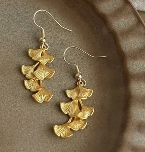 Authentic Golden Ginkgo Leaf Dangle Talisman Of Vitality And Resilience