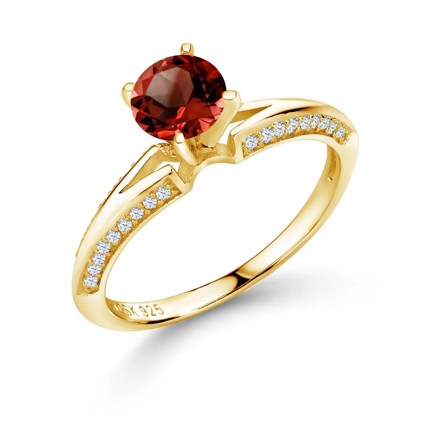Authentic The Crimson Flame Talisman: 1.58 Ct Red Garnet in 18K Yellow Gold Plated Silver