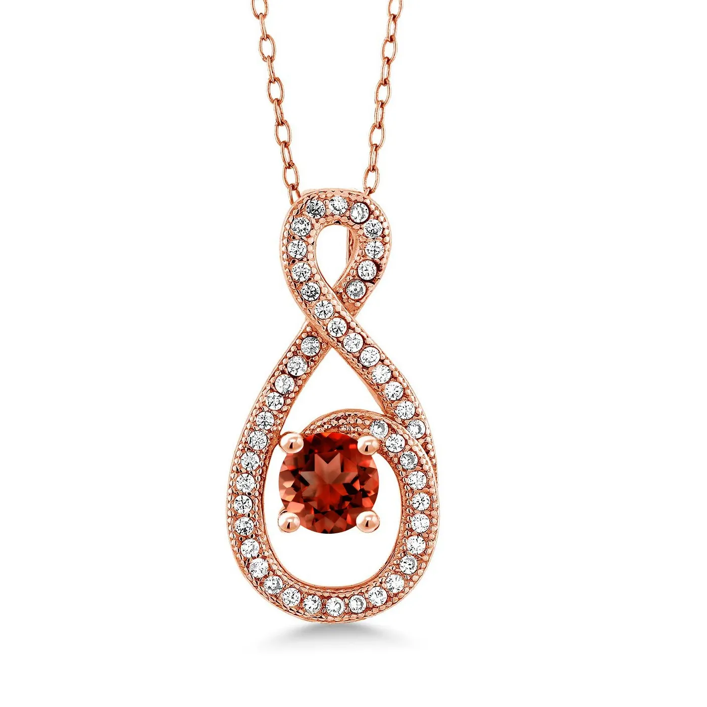 Authentic Crimson Heart Amulet – 1.60 ct Garnet in 18K Rose‑Gold‑Sheened Silver