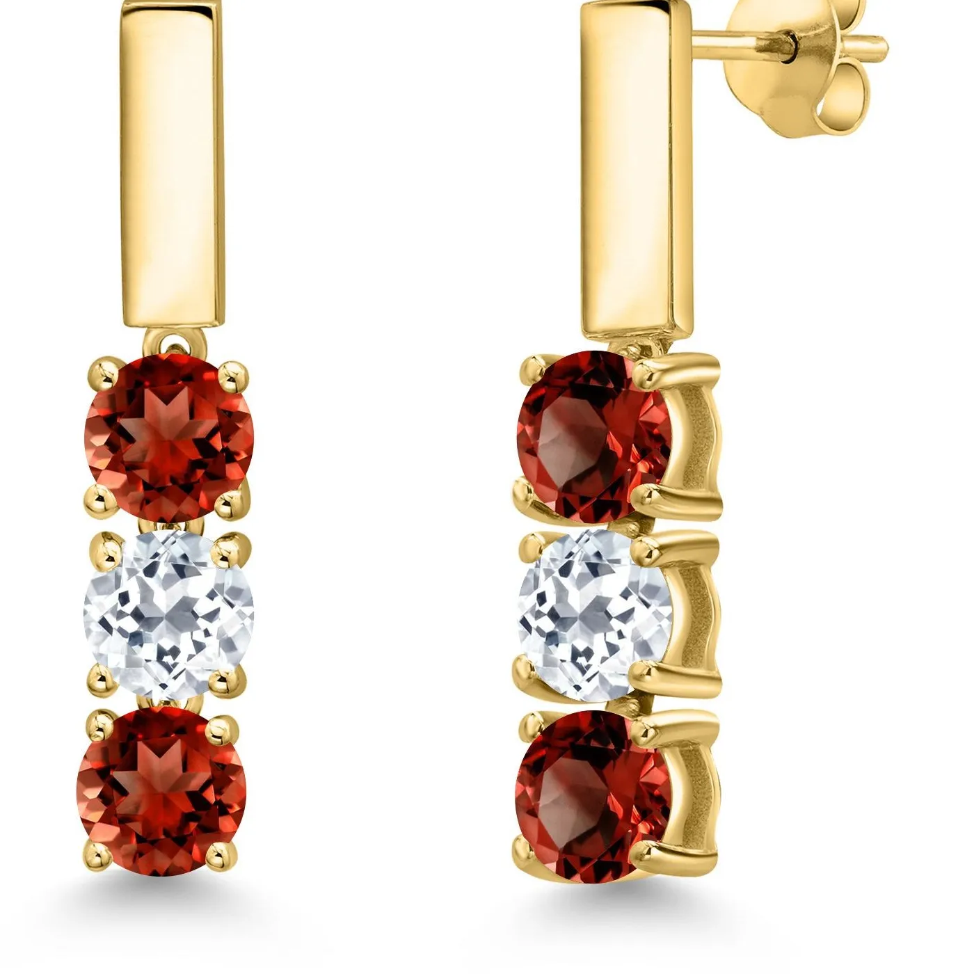 Authentic Crimson Heart Garnet and Celestial Topaz Radiance Earrings