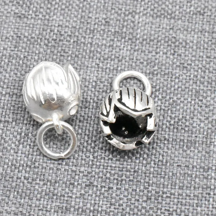Authentic 2 Lotus Pod Charms In 925 Sterling Silver For Yoga Meditation Bracelet And Necklace Making