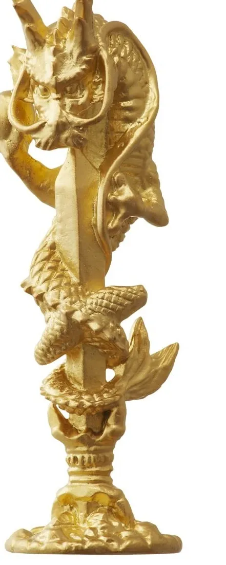 Authentic Kurikara Ryuo Sacred Dragon Gold- Plated Talisman