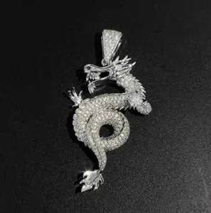 Authentic The Sovereign Drake 3- Carat Moissanite And Gold- Plated Dragon Talisman