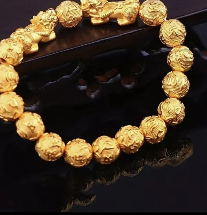 Authentic Celestial Guardian Foo Dogs 24K Gold Plated Talisman Bracelet