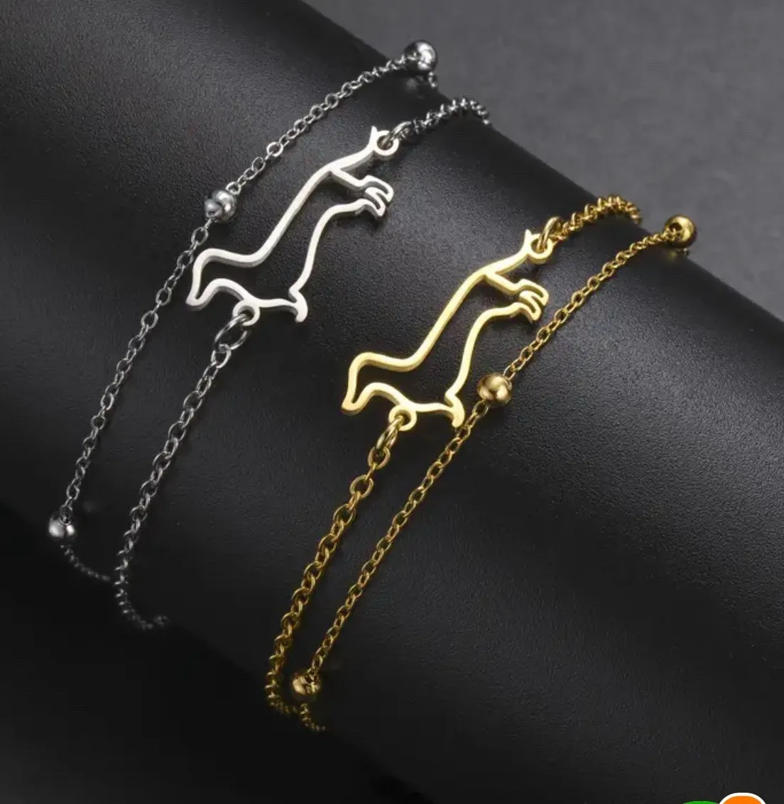 Authentic The Golden Companion 18K Gold Plated Dachshund Talisman Chain