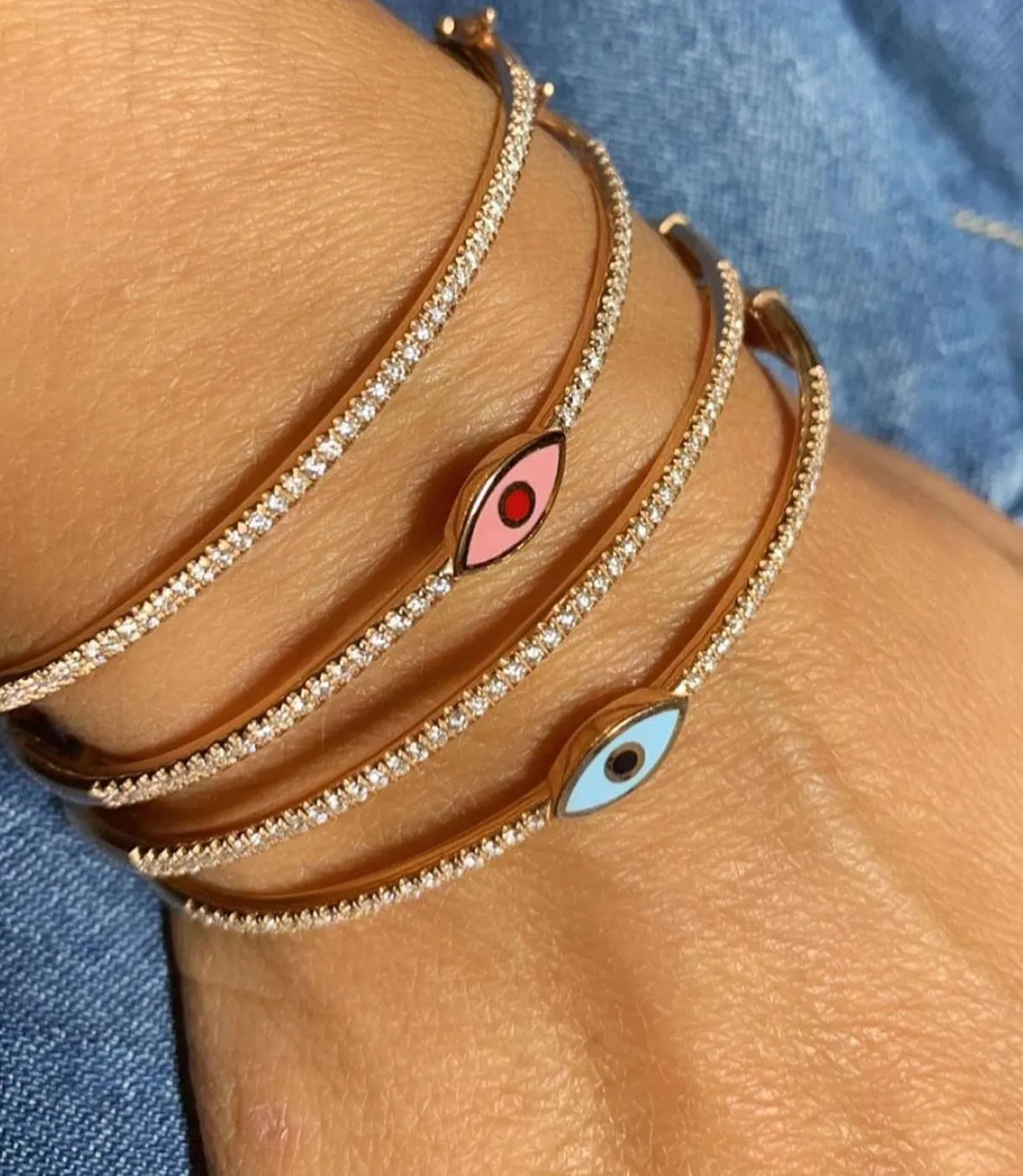 Authentic Lucky Protection Bangle: Enchanted Rose Gold Evil Eye Talisman for Women's Wholeness