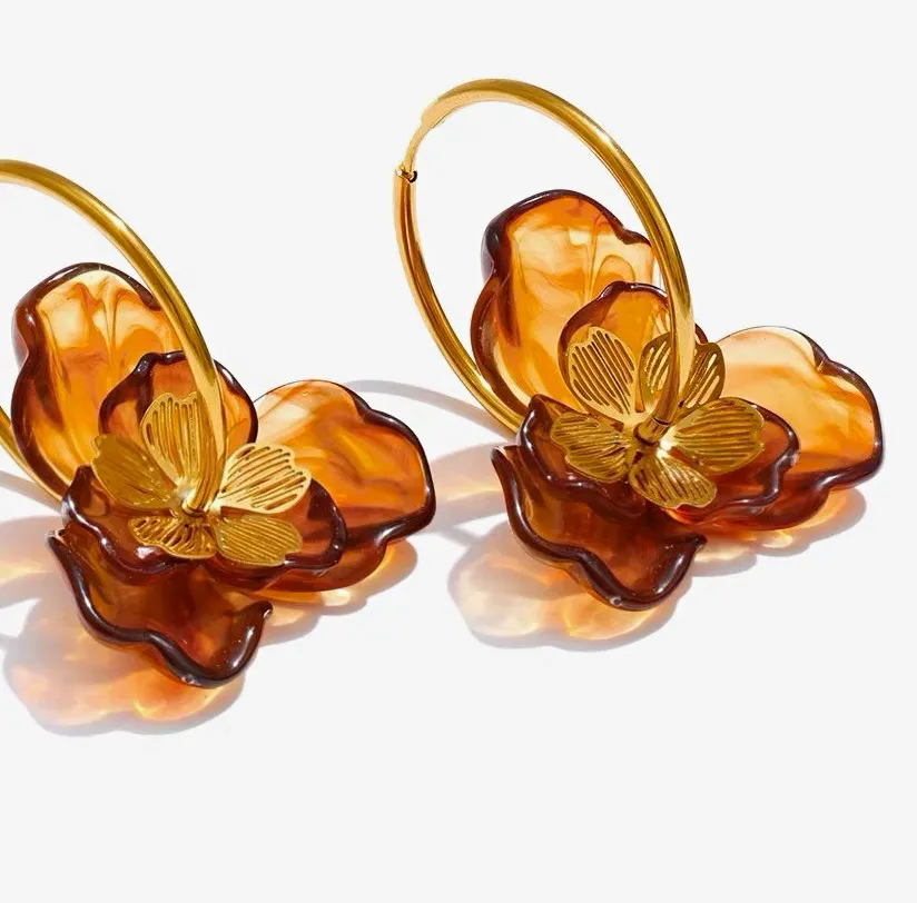 Golden Blossom Ephemeral Hoops