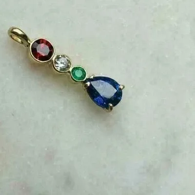Authentic Radiant Solar Heart Garnet And Diamond Talisman In 14K Gold Plating