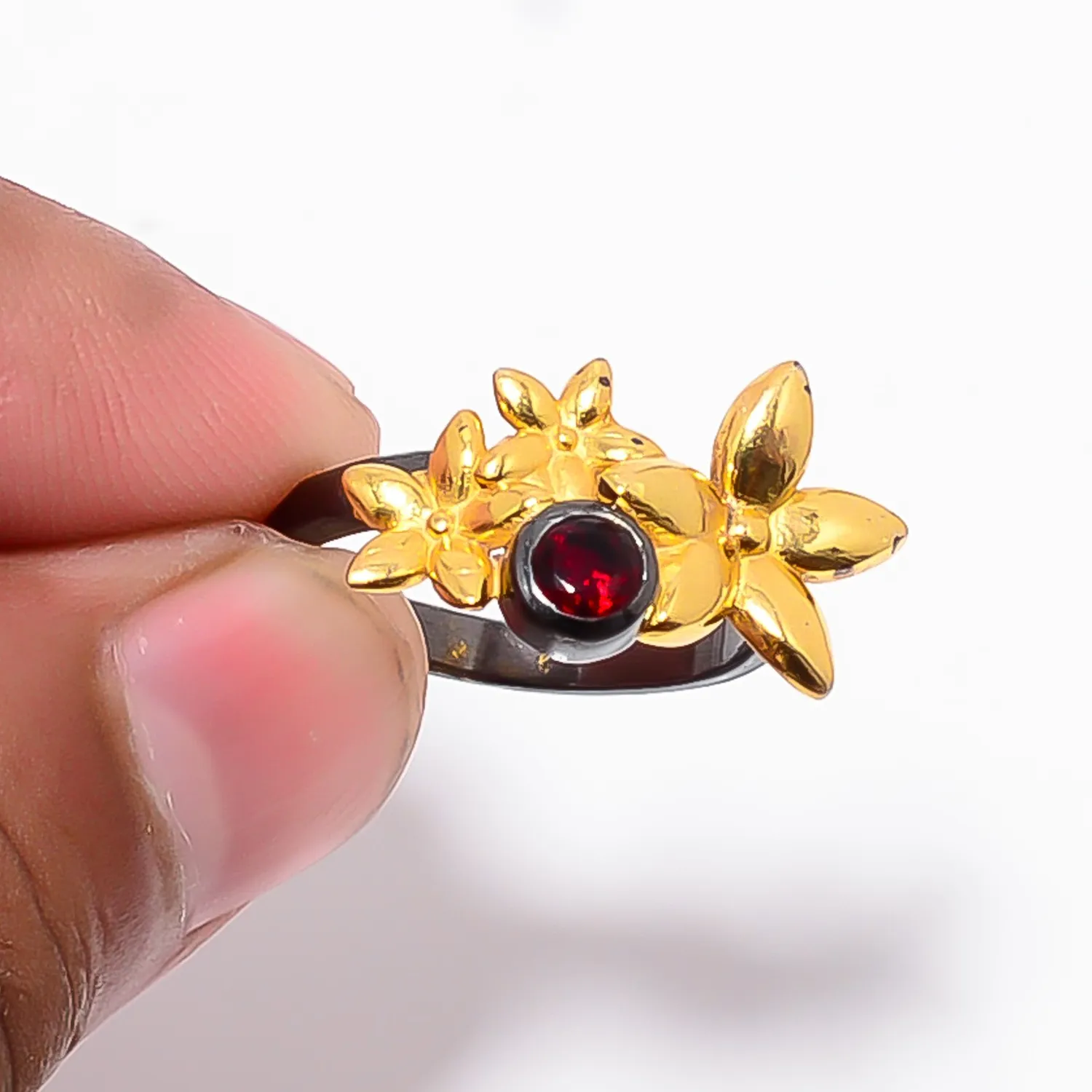 Authentic The Crimson Flame Talisman Ring In Gold- Plated Sterling Silver